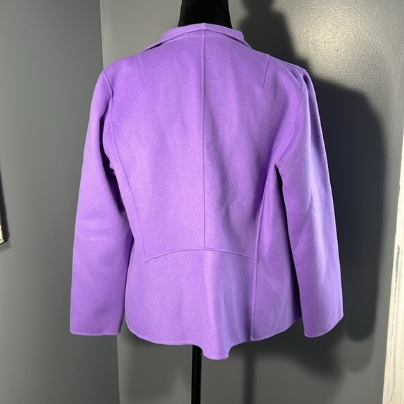 TALBOTS DOUBLE FACE WOOL PURPLE COAT JACKET Petite Large  (S678) NWT - Picture 6 of 7